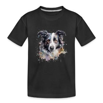 Border Collie - Kids' Premium Organic T-Shirt - black - Front