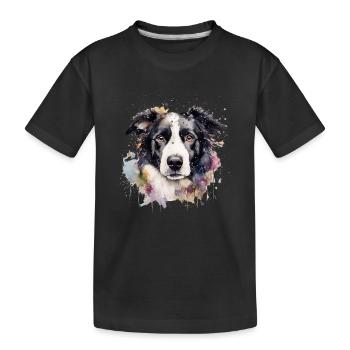 Border Collie - Kids' Premium Organic T-Shirt - black - Front