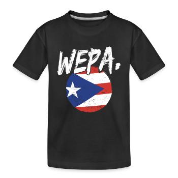Fier drapeau portoricain de Porto Rico Wepa Latino - T-shirt bio Premium Enfant - noir - Devant