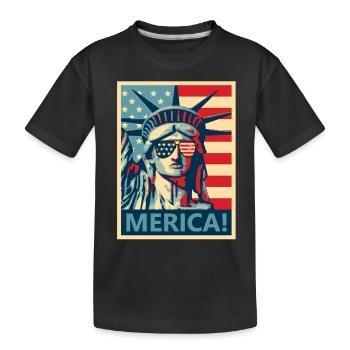 4. Juli Freiheitsstatue Amerika - Kinder Premium Bio T-Shirt - Schwarz - Vorne