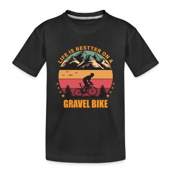 Gravel Bike Gravel Bikes Gravel Fahrrad - Kids' Premium Organic T-Shirt - black - Front