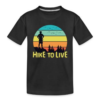 Hike To Live - Kids' Premium Organic T-Shirt - black - Front
