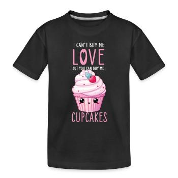 Cupcake Kawaii - Kinder Premium Bio T-Shirt - Schwarz - Vorne