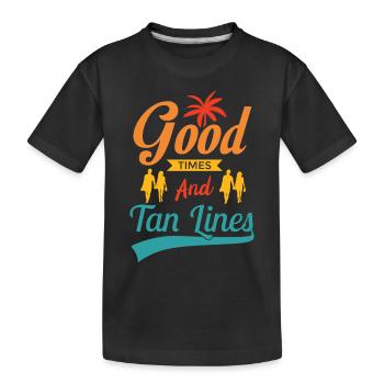 Good times and tan lines - Kids' Premium Organic T-Shirt - black - Front