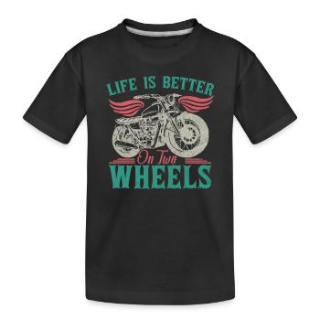 Das Leben ist besser auf zwei Rädern - Kinder Premium Bio T-Shirt - Schwarz - Vorne