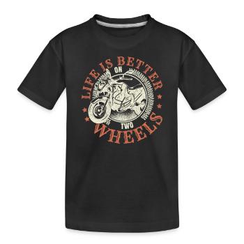 Das Leben ist besser auf zwei Rädern - Kinder Premium Bio T-Shirt - Schwarz - Vorne