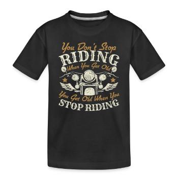 Lustiges Motorrad Zitat Motorradfahrer Biker - Kinder Premium Bio T-Shirt - Schwarz - Vorne