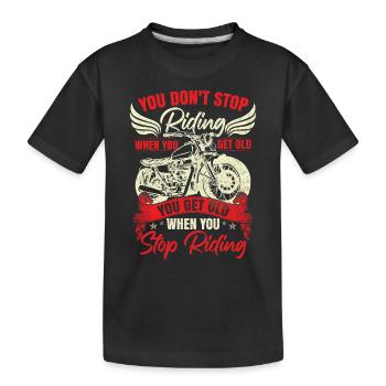 Motorradfahrer Fahrer Biker Lustig - Kinder Premium Bio T-Shirt - Schwarz - Vorne