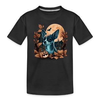 Chihuahua Costume d'Halloween - Citrouille - T-shirt bio Premium Enfant - noir - Devant