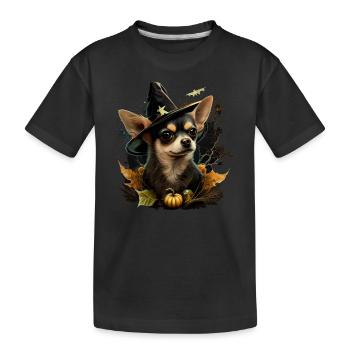 Chihuahua Costume d'Halloween - Citrouille - T-shirt bio Premium Enfant - noir - Devant