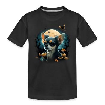 Chihuahua Costume d'Halloween - Citrouille - T-shirt bio Premium Enfant - noir - Devant