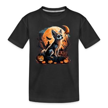 Chihuahua Costume d'Halloween - Citrouille - T-shirt bio Premium Enfant - noir - Devant