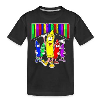 Kindergartenkind Lustige Comic Buntstifte - Kinder Premium Bio T-Shirt - Schwarz - Vorne