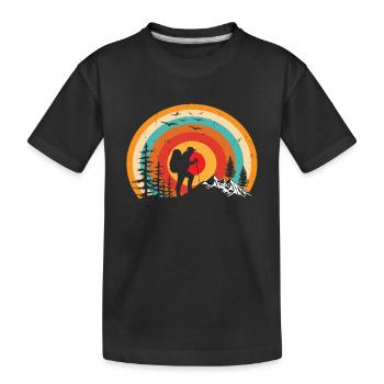 Alpinisme Vintage Rétro Alpinisme Montagnes - T-shirt bio Premium Enfant - noir - Devant