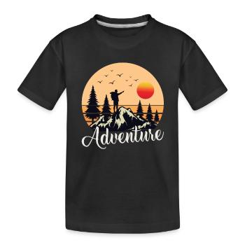 Bergsteigen Bergsteiger Wandern Wanderer - Kinder Premium Bio T-Shirt - Schwarz - Vorne
