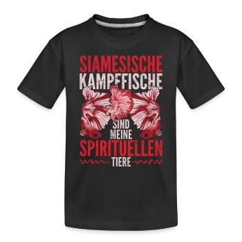 Lustiges Kampffische sind meine spirituellen Tiere - Kinder Premium Bio T-Shirt - Schwarz - Vorne