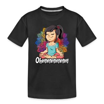 Yoga Ohmmm Namaste - Kinder Premium Bio T-Shirt - Schwarz - Vorne