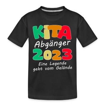lustiges Kinder Kita Abgänger 2023 Schulkind - Kinder Premium Bio T-Shirt - Schwarz - Vorne