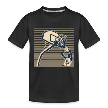 Basketball Basketballer - Kinder Premium Bio T-Shirt - Schwarz - Vorne
