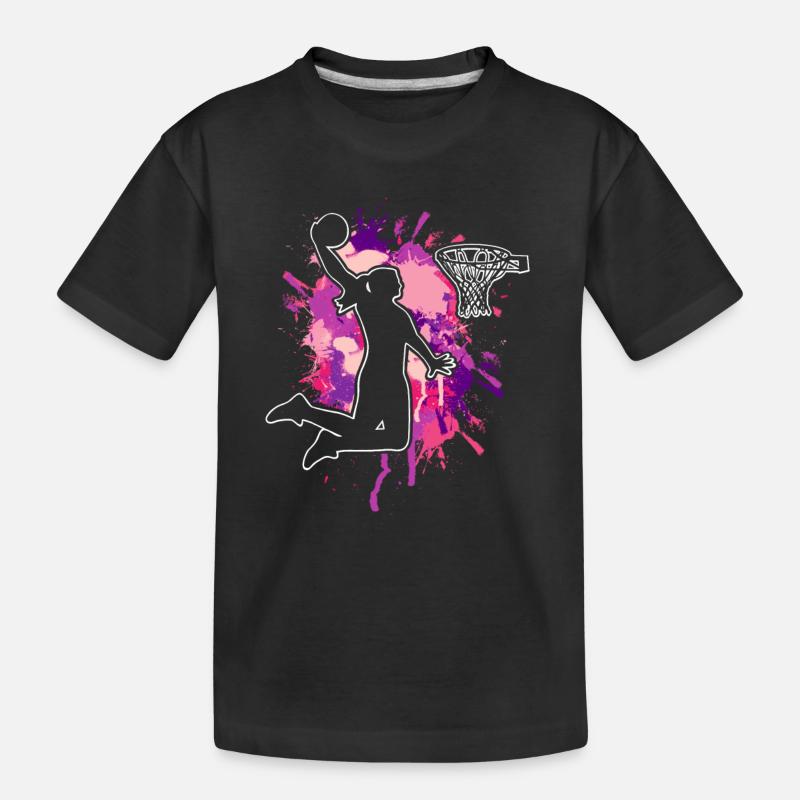 Basket-ball Basketteur Basketteur féminin - T-shirt bio Premium Enfant - noir