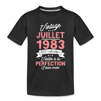 Cadeau anniversaire juillet 1983 - T-shirt bio Premium Enfant - noir - Devant