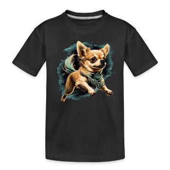 Chihuahua | Cute Dog LoveWings puppy - Kids' Premium Organic T-Shirt - black - Front