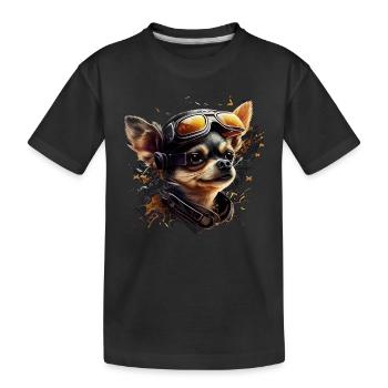 Chihuahua | Race Racing Car Funny Dog Mechanic - Kids' Premium Organic T-Shirt - black - Front
