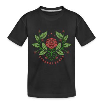 eternal roses - Kids' Premium Organic T-Shirt - black - Front