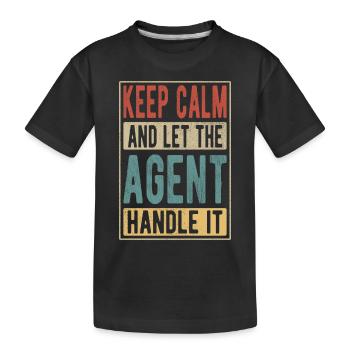 Agent Retro Gift - Kids' Premium Organic T-Shirt - black - Front