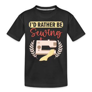 Je préfère coudre, coudre, crocheter, coudre - T-shirt bio Premium Enfant - noir - Devant