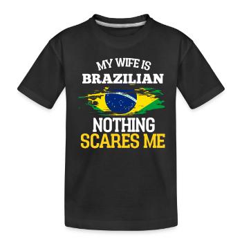 Brazil - Kids' Premium Organic T-Shirt - black - Front