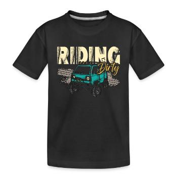 Off-Road Racing Riding Dirty Roadtrip Motocross - Kinder Premium Bio T-Shirt - Schwarz - Vorne
