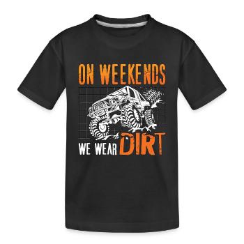 Course hors route Le week-end, nous portons du motocross hors route - T-shirt bio Premium Enfant - noir - Devant