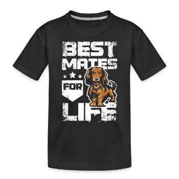 Best mates for life dachshund - Kids' Premium Organic T-Shirt - black - Front