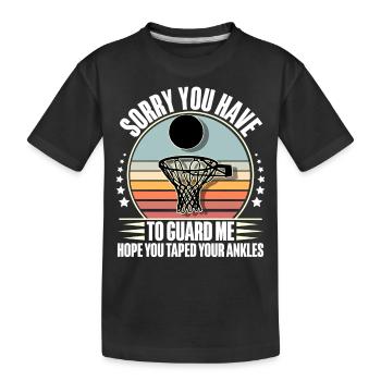 Basketball Basketballer - Kinder Premium Bio T-Shirt - Schwarz - Vorne