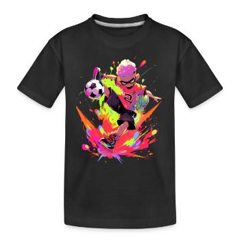 Cool Cartoon Footballer - Street Art Gaming Design - T-shirt bio Premium Enfant - noir - Devant