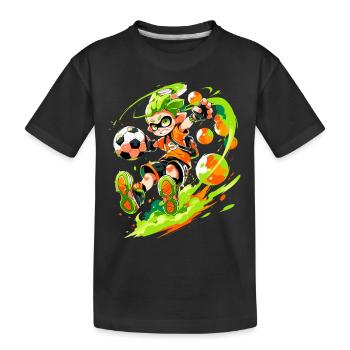 Footballeur de dessin animé cool dans le style de jeu de street art - T-shirt bio Premium Enfant - noir - Devant