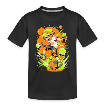 Le jeu rencontre le StreetArt : un joueur de football cool - T-shirt bio Premium Enfant - noir - Devant