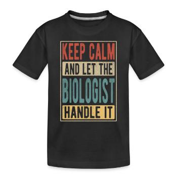 Biologist Retro Gift - Kids' Premium Organic T-Shirt - black - Front