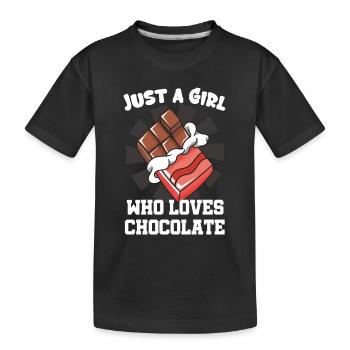 Chocolate - Kids' Premium Organic T-Shirt - black - Front