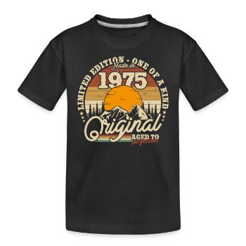 Geburtstagsgeschenk 1975 - 48 Jahre - Kinder Premium Bio T-Shirt - Schwarz - Vorne