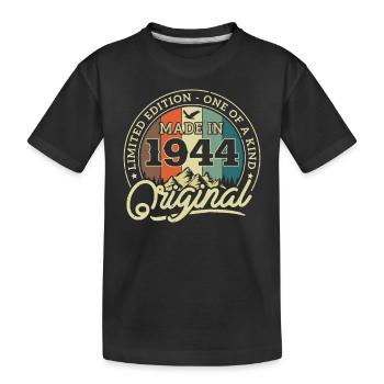 Birthday present 1944 - Kids' Premium Organic T-Shirt - black - Front