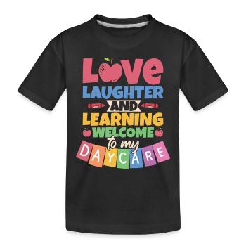 Willkommen in meiner Kindertagesstätte - Kinder Premium Bio T-Shirt - Schwarz - Vorne