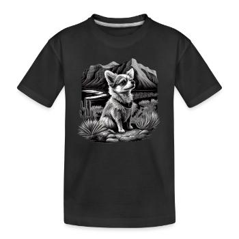 Chihuahua | Wandern Natur Berge Hund Wanderer - Kinder Premium Bio T-Shirt - Schwarz - Vorne