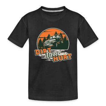 La terre battue de course hors route n’a jamais fait de mal Motocross Road Trip - T-shirt bio Premium Enfant - noir - Devant