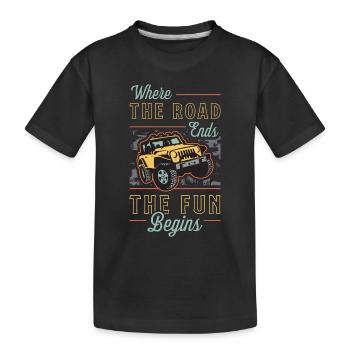 Course hors route où la route se termine Le motocross - T-shirt bio Premium Enfant - noir - Devant