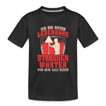 Legendärer Straßenwärter Straßenbauer - Kinder Premium Bio T-Shirt - Schwarz - Vorne