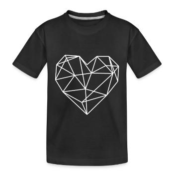 Polygon Heart Mariage Mariage Fiançailles - T-shirt bio Premium Enfant - noir - Devant