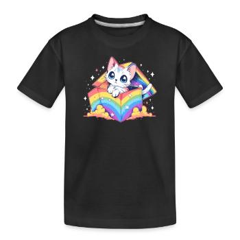 Cool Rainbow Cat Pride Communauté LGBT transgenre - T-shirt bio Premium Enfant - noir - Devant