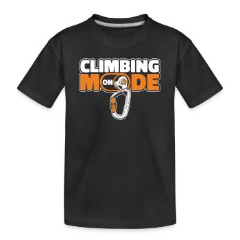 Climbing Mode On Sportklettern Speedklettern - Kinder Premium Bio T-Shirt - Schwarz - Vorne